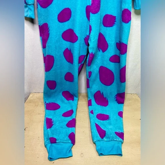 Disney Blue and Purple Sulley Plush Hooded Onesie Pajamas - Picture 3 of 13